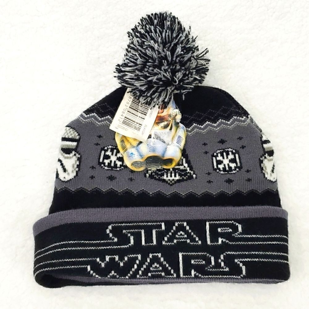 Disney Star Wars Black Gray and White Beanie